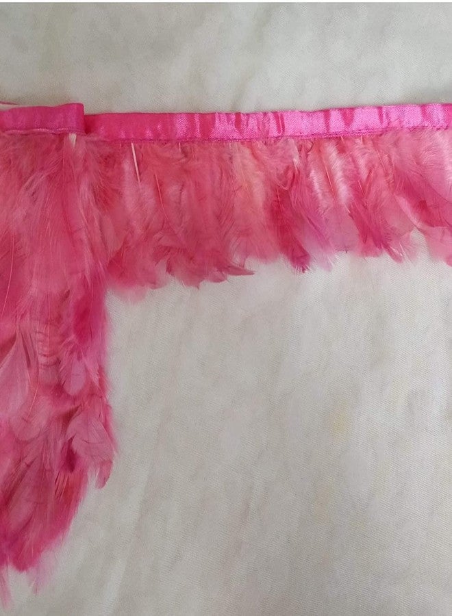 PREMDAS LACES Premdas lace Natural Dyed Feathers Lace (2-4 Inch) for Sarees, Suits, Blouses, Dupattas, Gowns and Lehengas - 9miter (Pink) - Image 2
